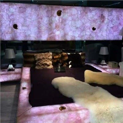 Piedra transparente Cuarcita de cristal rosa rosa natural