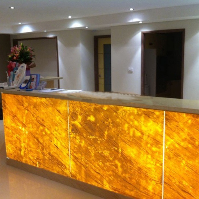 Backlit Blue Onyx Slab