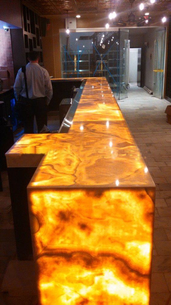 Backlit Blue Onyx Slab