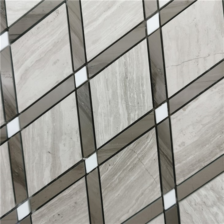 Azulejo de mosaico de mármol gris