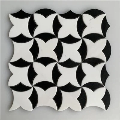 Baldosa de mosaico de mármol negro