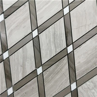 Azulejo de mosaico de mármol gris