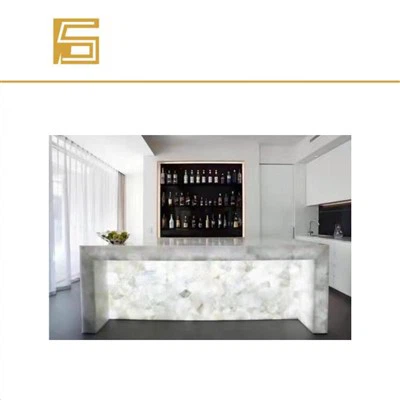 Mesa de comedor de piedra Lumi Stone de mármoles LED de nuevo diseño