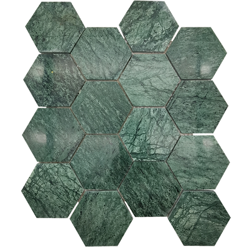 Mosaico de cerámica mixta de arte de mármol verde