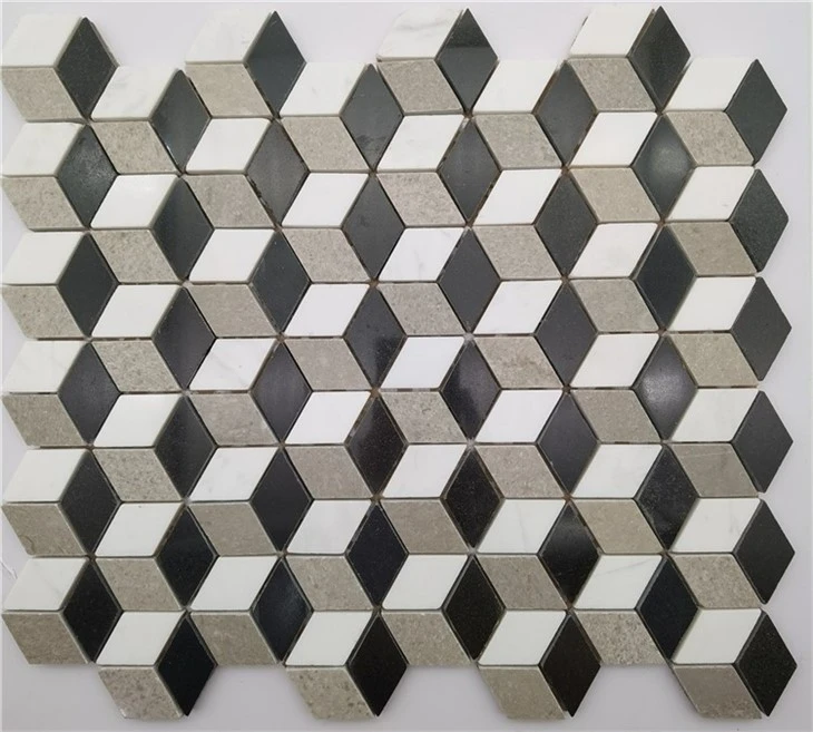 Azulejo de mosaico cuadrado de mármol marrón
